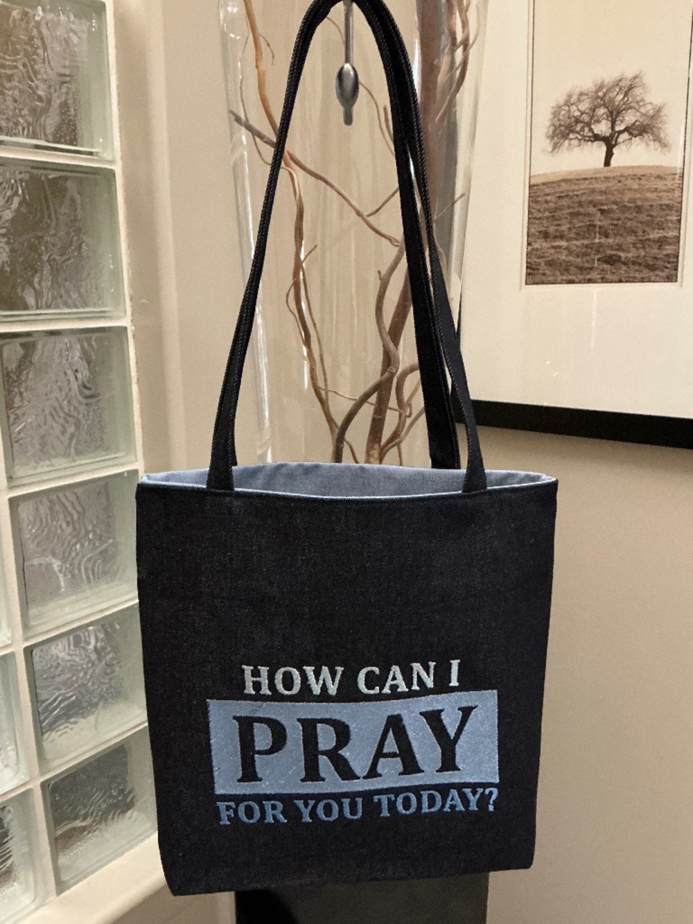 Tote Bag Spiritual Religious Prayer. Custom Made. Made in Canada.